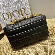Small Dior Caro Bag Cloud Black Gradient Cannage Calfskin M9241 Size 14x8x4cm - 3