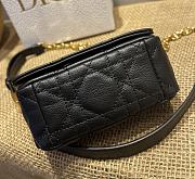 Small Dior Caro Bag Cloud Black Gradient Cannage Calfskin M9241 Size 14x8x4cm - 4