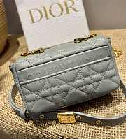 Small Dior Caro Bag Cloud Grey Gradient Cannage Calfskin M9241 Size 14x8x4cm - 3
