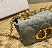 Small Dior Caro Bag Cloud Grey Gradient Cannage Calfskin M9241 Size 14x8x4cm - 4