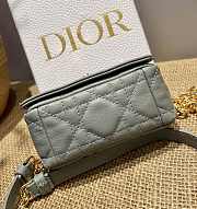 Small Dior Caro Bag Cloud Grey Gradient Cannage Calfskin M9241 Size 14x8x4cm - 5