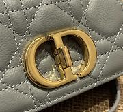 Small Dior Caro Bag Cloud Grey Gradient Cannage Calfskin M9241 Size 14x8x4cm - 6