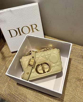 Small Dior Caro Bag Cloud Beige Gradient Cannage Calfskin M9241 Size 14x8x4cm
