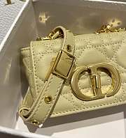 Small Dior Caro Bag Cloud Beige Gradient Cannage Calfskin M9241 Size 14x8x4cm - 3