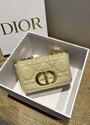 Small Dior Caro Bag Cloud Beige Gradient Cannage Calfskin M9241 Size 14x8x4cm - 4