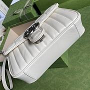 Gucci GG Marmont Shoulder Bag In White 681483 Size 26.5x19x11cm - 6