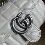 Gucci GG Marmont Shoulder Bag In White 681483 Size 26.5x19x11cm - 3
