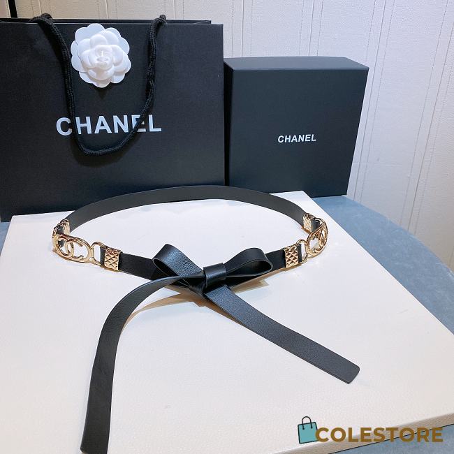 Chanel Lambskin Belt In Black - 1