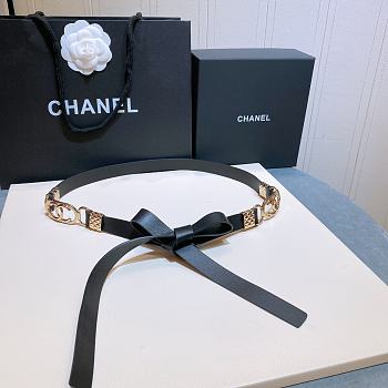 Chanel Lambskin Belt In Black