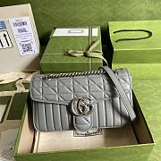 Gucci GG Marmont Shoulder Bag In Grey 443497 Size 26.5x19x11cm - 1
