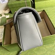 Gucci GG Marmont Shoulder Bag In Grey 443497 Size 26.5x19x11cm - 6