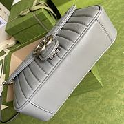 Gucci GG Marmont Shoulder Bag In Grey 443497 Size 26.5x19x11cm - 4