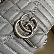 Gucci GG Marmont Shoulder Bag In Grey 443497 Size 26.5x19x11cm - 2