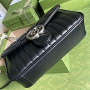 Gucci GG Marmont Shoulder Bag In Black 443497 Size 26.5x19x11cm - 3