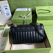 Gucci GG Marmont Shoulder Bag In Black 443497 Size 26.5x19x11cm - 6
