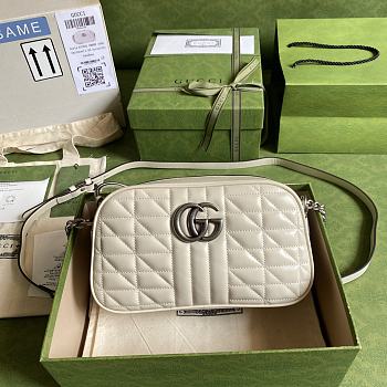 Gucci GG Marmont Shoulder Bag In White 447632 Size 24x12x7cm