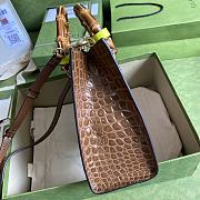 Gucci Diana Mini Borsa Shopping With Crocodile Brown Leather 660195 20cm - 2