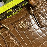 Gucci Diana Mini Borsa Shopping With Crocodile Brown Leather 660195 20cm - 3