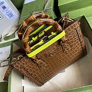 Gucci Diana Mini Borsa Shopping With Crocodile Brown Leather 660195 20cm - 4