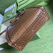 Gucci Diana Mini Borsa Shopping With Crocodile Brown Leather 660195 20cm - 5