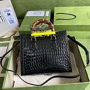 Gucci Diana Mini Borsa Shopping With Black Crocodile Leather 660195 20cm - 3