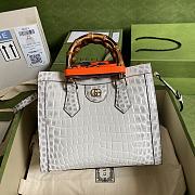 Gucci Diana Mini Borsa Shopping With White Crocodile Leather 660195 Size 20cm - 1