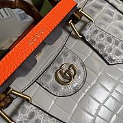 Gucci Diana Mini Borsa Shopping With White Crocodile Leather 660195 Size 20cm - 3
