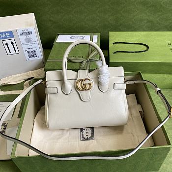 Gucci Small Top Handle Bag With Double G In White 658450 Size: 25x19x11cm.