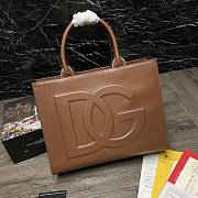 Dolce & Gabbana Embossed-Logo Leather Tote Bag BB702 Size 36x28.5x13cm - 1
