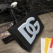 Dolce & Gabbana Embossed-Logo Leather Tote Bag In Black BB702 Size 36x28.5x13cm - 5