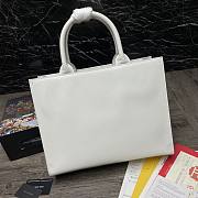 Dolce & Gabbana Embossed-Logo Leather Tote Bag In White BB702 Size 36x28.5x13cm - 4