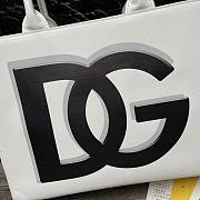 Dolce & Gabbana Embossed-Logo Leather Tote Bag In White BB702 Size 36x28.5x13cm - 3
