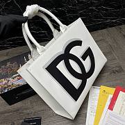 Dolce & Gabbana Embossed-Logo Leather Tote Bag In White BB702 Size 36x28.5x13cm - 2