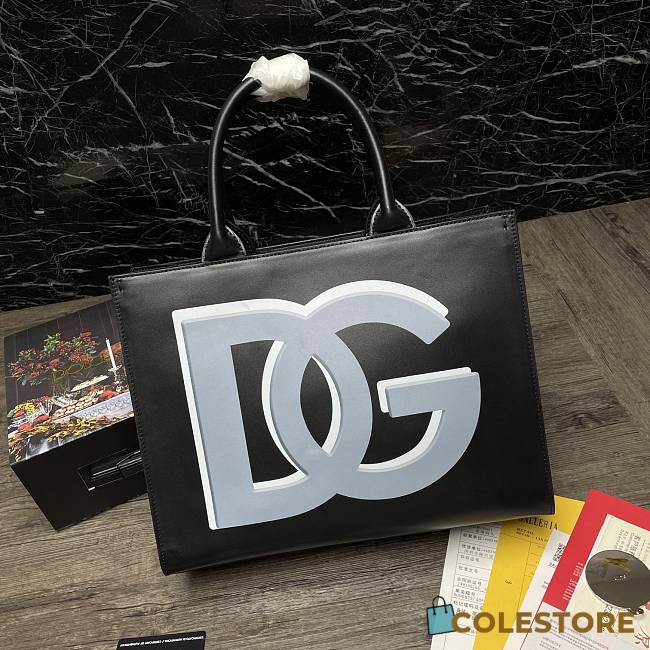 Dolce & Gabbana Mulitcolors-Logo Leather Tote Bag BB702 Size 36x28.5x13cm - 1