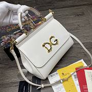 Dolce & Gabbana Sicily Print Logo Bag In White BB600 Size 25X20X12cm - 2