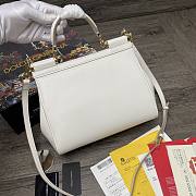 Dolce & Gabbana Sicily Print Logo Bag In White BB600 Size 25X20X12cm - 5