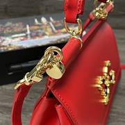 Dolce & Gabbana Sicily Print Logo Bag In Red BB600 Size 25X20X12cm - 2