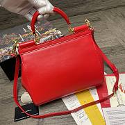 Dolce & Gabbana Sicily Print Logo Bag In Red BB600 Size 25X20X12cm - 5