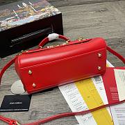 Dolce & Gabbana Sicily Print Logo Bag In Red BB600 Size 25X20X12cm - 6