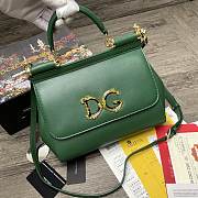 Dolce & Gabbana Sicily Print Logo Bag In Green BB600 Size 25X20X12cm - 1