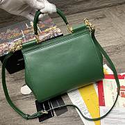 Dolce & Gabbana Sicily Print Logo Bag In Green BB600 Size 25X20X12cm - 2