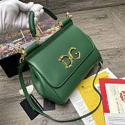Dolce & Gabbana Sicily Print Logo Bag In Green BB600 Size 25X20X12cm - 3