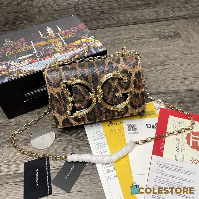 Dolce & Gabbana DG Girls Logo-Embellished Leather Shoulder Bag BI141 Size 21x5x13.5cm - 1