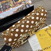 Dolce & Gabbana DG Girls Logo-Embellished In Brown Polka Dot Leather Shoulder Bag BI141 Size 21x5x13.5cm - 4