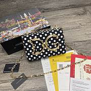 Dolce & Gabbana DG Girls Logo-Embellished In Black Polka Dot Leather Shoulder Bag BI141 Size 21x5x13.5cm - 1