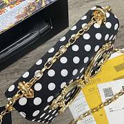 Dolce & Gabbana DG Girls Logo-Embellished In Black Polka Dot Leather Shoulder Bag BI141 Size 21x5x13.5cm - 4