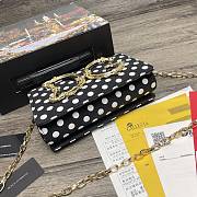 Dolce & Gabbana DG Girls Logo-Embellished In Black Polka Dot Leather Shoulder Bag BI141 Size 21x5x13.5cm - 6