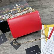 Dolce & Gabbana DG Girls Logo-Embellished In Red Leather Shoulder Bag BI141 Size 21x5x13.5cm - 6