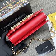 Dolce & Gabbana DG Girls Logo-Embellished In Red Leather Shoulder Bag BI141 Size 21x5x13.5cm - 4