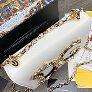 Dolce & Gabbana DG Girls Logo-Embellished In White Leather Shoulder Bag BI141 Size 21x5x13.5cm - 5